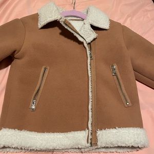 Toddler boys Zip Detail Sherpa Lined Moto Jacket (4-5)